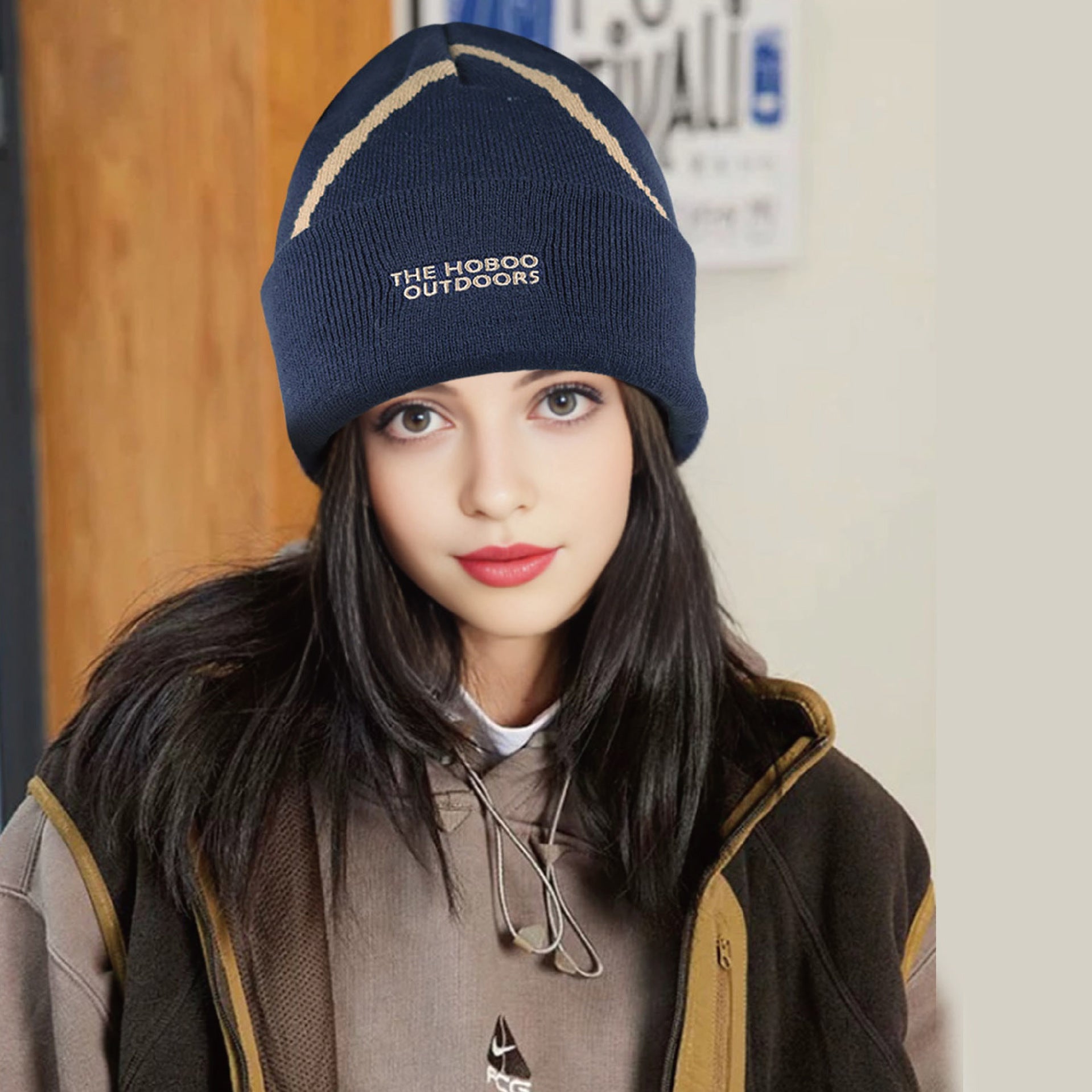 Outdoor Mountaineering Warm-Keeping and Cold-Proof Jacquard Beanie