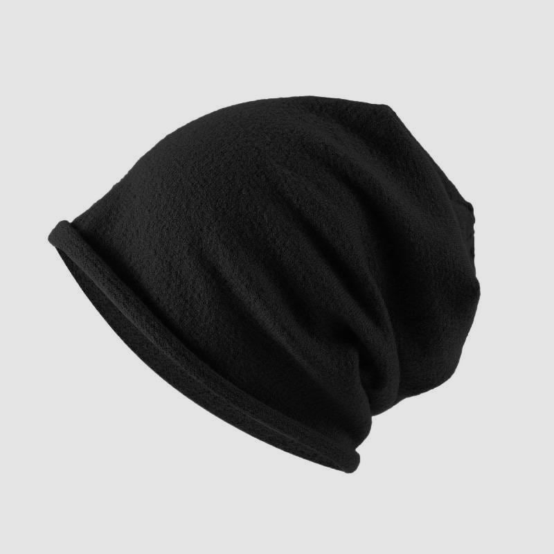 Warm Knitted Rolled Edge Slouchy Beanie