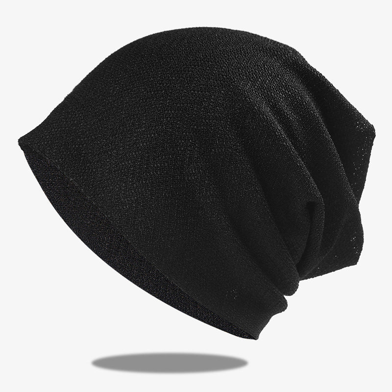 Spring and Autumn Hollow Breathable Sleeve Cap Solid Color Toque Sun-Proof and Breathable