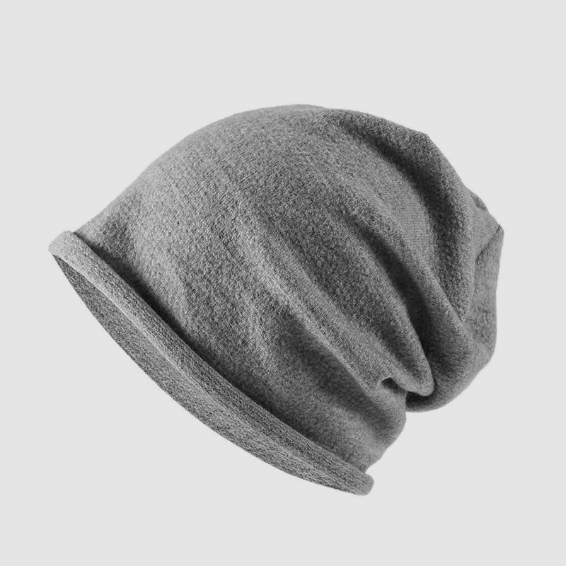Warm Knitted Rolled Edge Slouchy Beanie