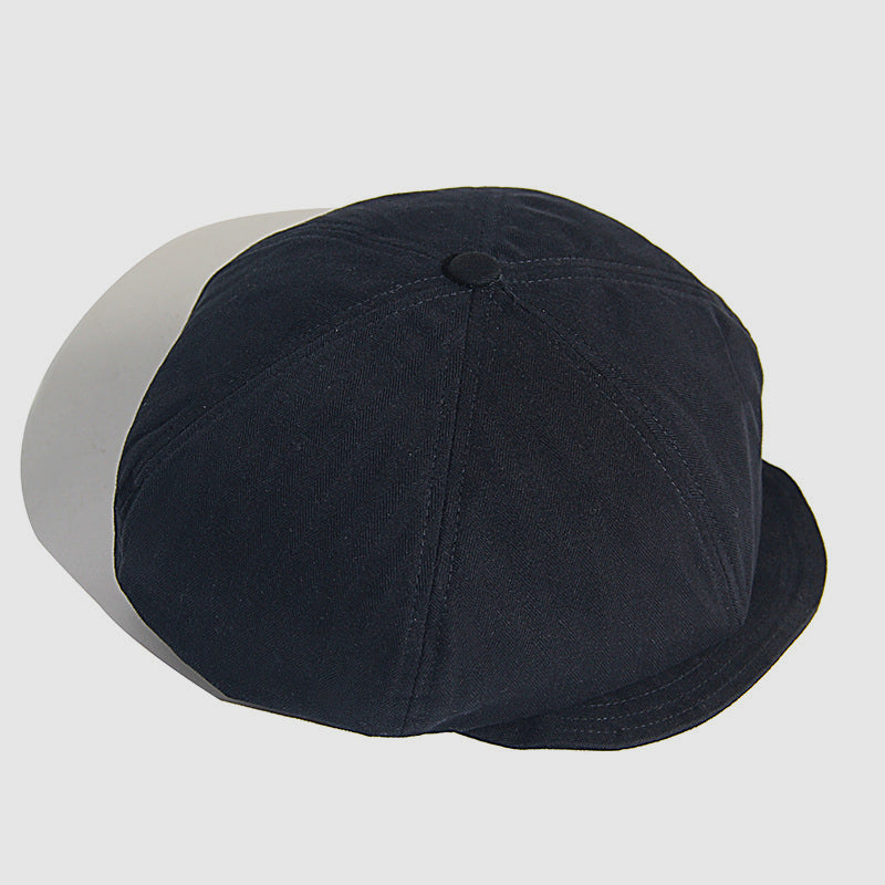 Short Brim Shaped Newsboy Cap