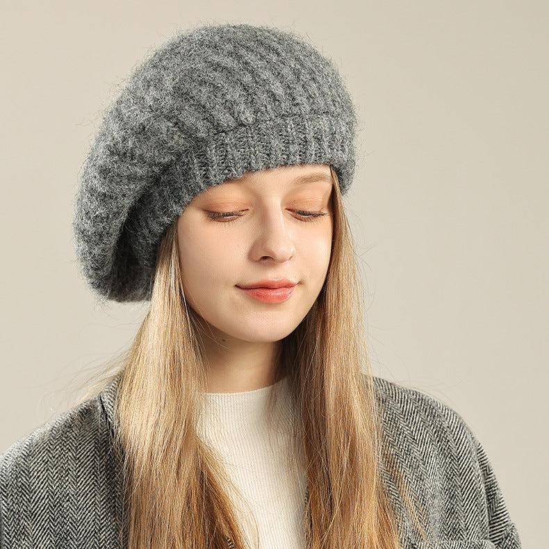Womens Big Head Mohair Beret