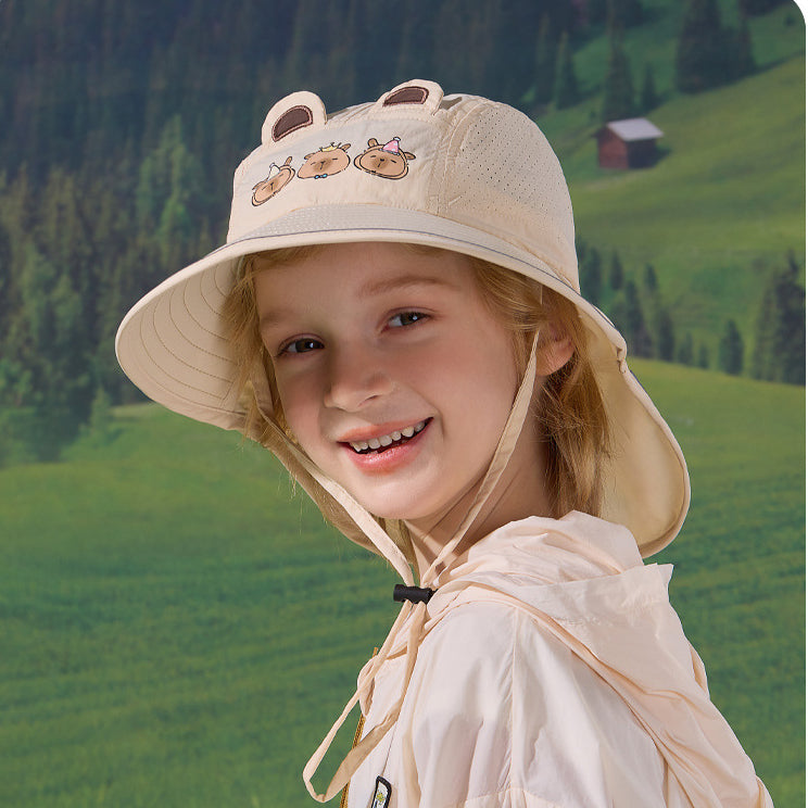 Children's Hat Cartoon Shawl Neck Protection Sun Protection Hat Quick Drying Waterproof Fisherman Hat