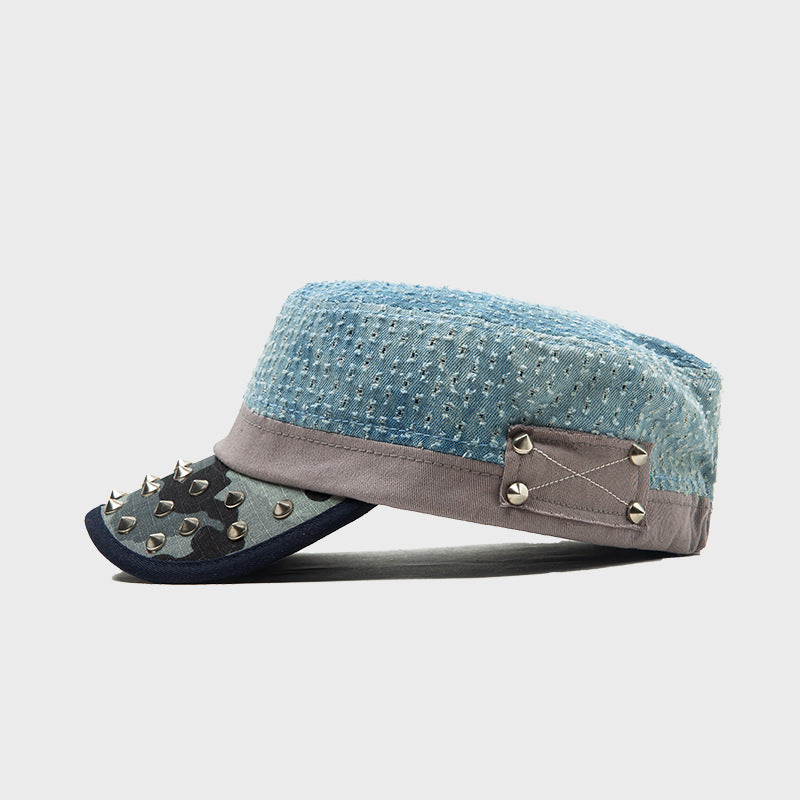 Hiphop Punk Hip-Hop Hat Leopard Head Pointed Rivet Hat