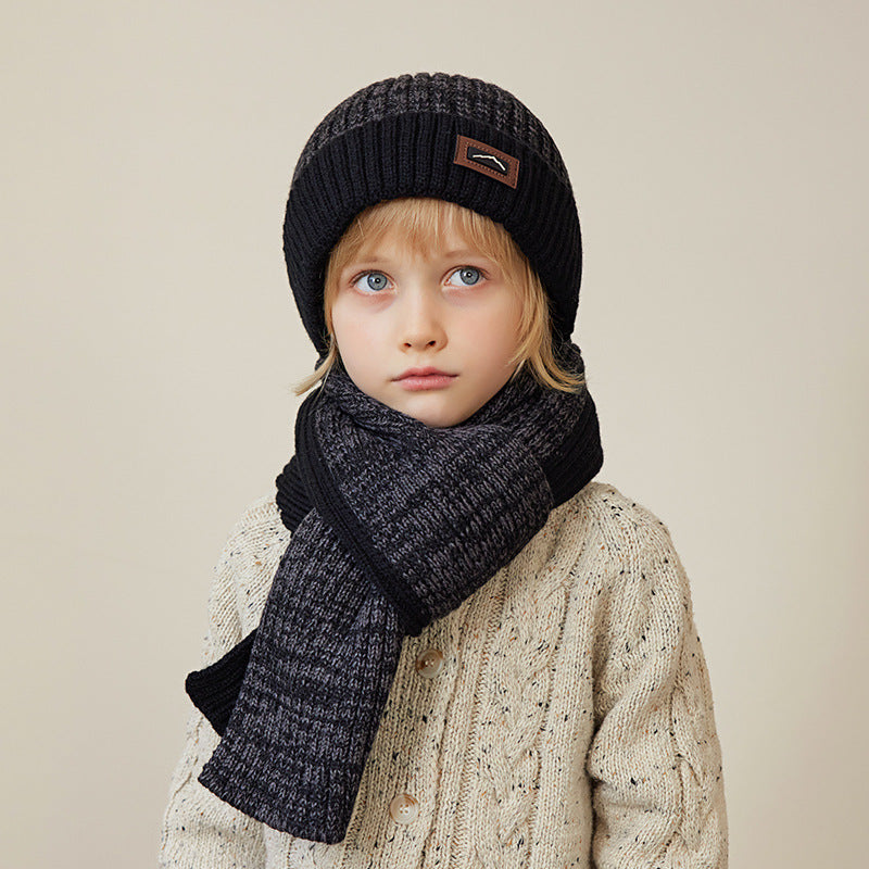 Children's Hat Scarf Gloves Three-piece Set Winter Outdoor Warm Beanie