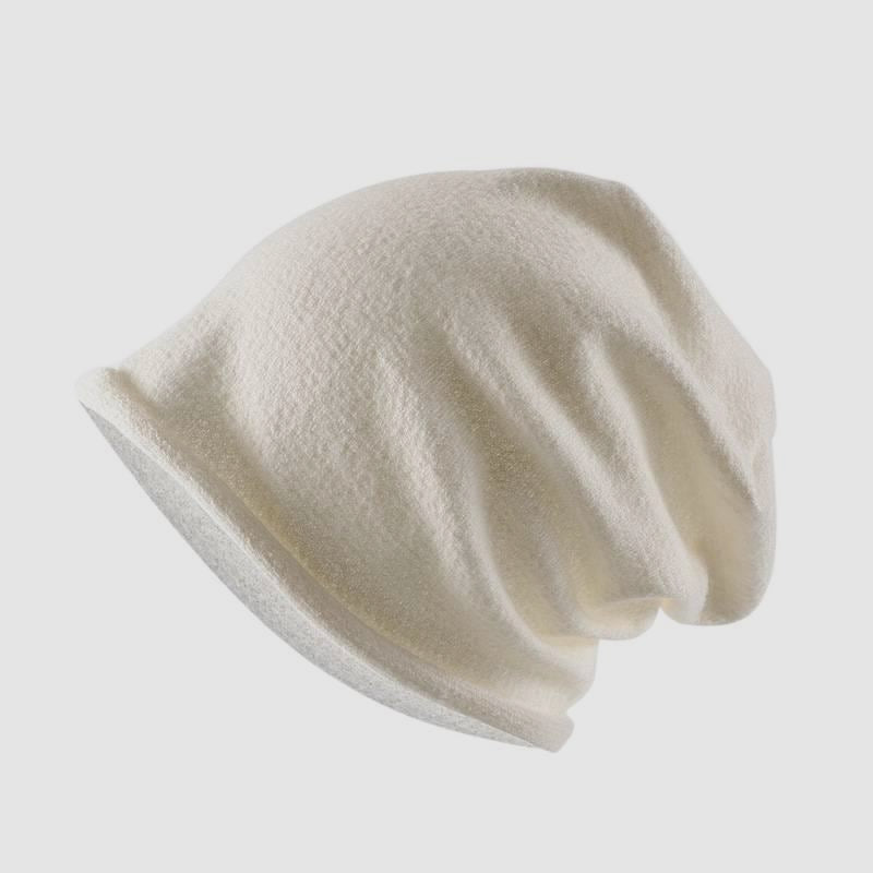 Warm Knitted Rolled Edge Slouchy Beanie