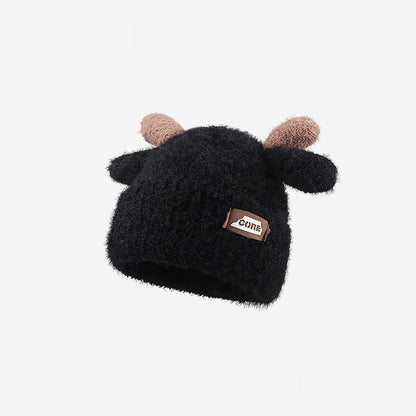 Sweet Cute Plush Antlers Warm Thickened Beanie