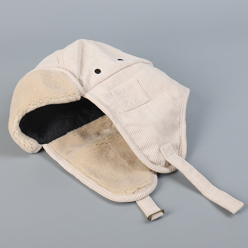 Corduroy Lining Thickened Warm Ski Hat