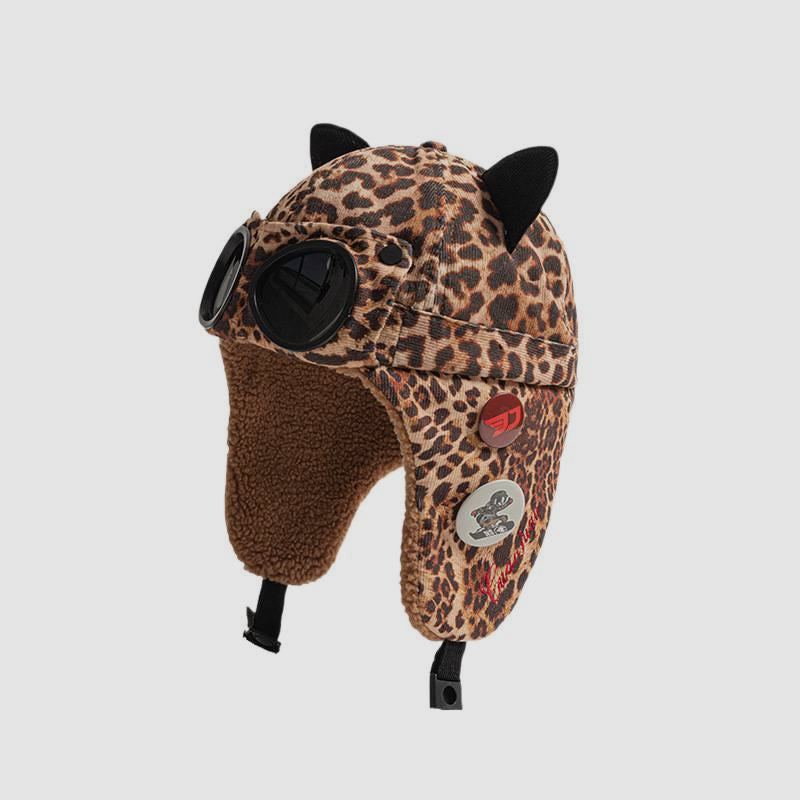 Sunglasses Aviator Hat Cat Ear Fleece Lined Thickened Ski Ear Protection Hat