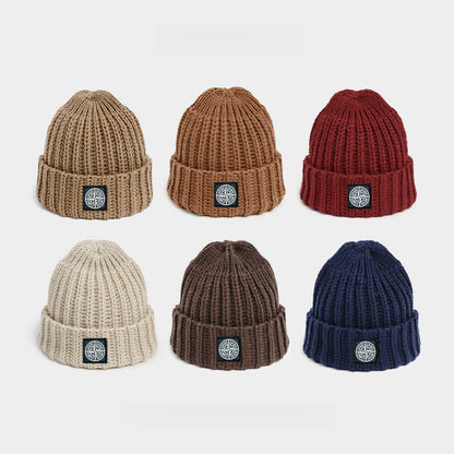 Solid Color Thick Needle Warm Beanie