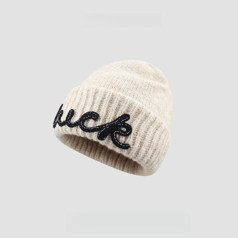 Letter Embroidery Warm Beanies