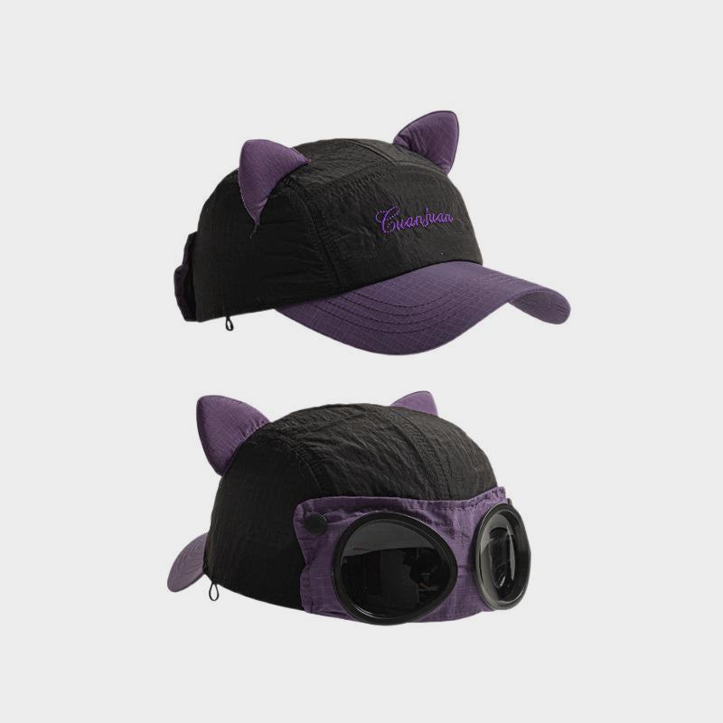 Sunglasses Pilot Hat Color Block Quick-Dry Baseball Cap