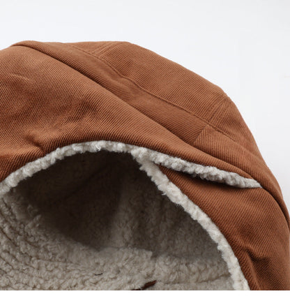 Lambswool Thickened Ears Protection Hat Warm Trapper