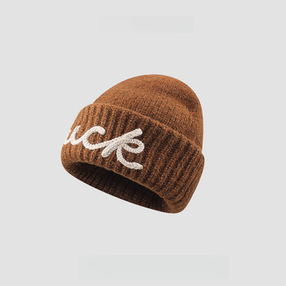 Letter Embroidery Warm Beanies