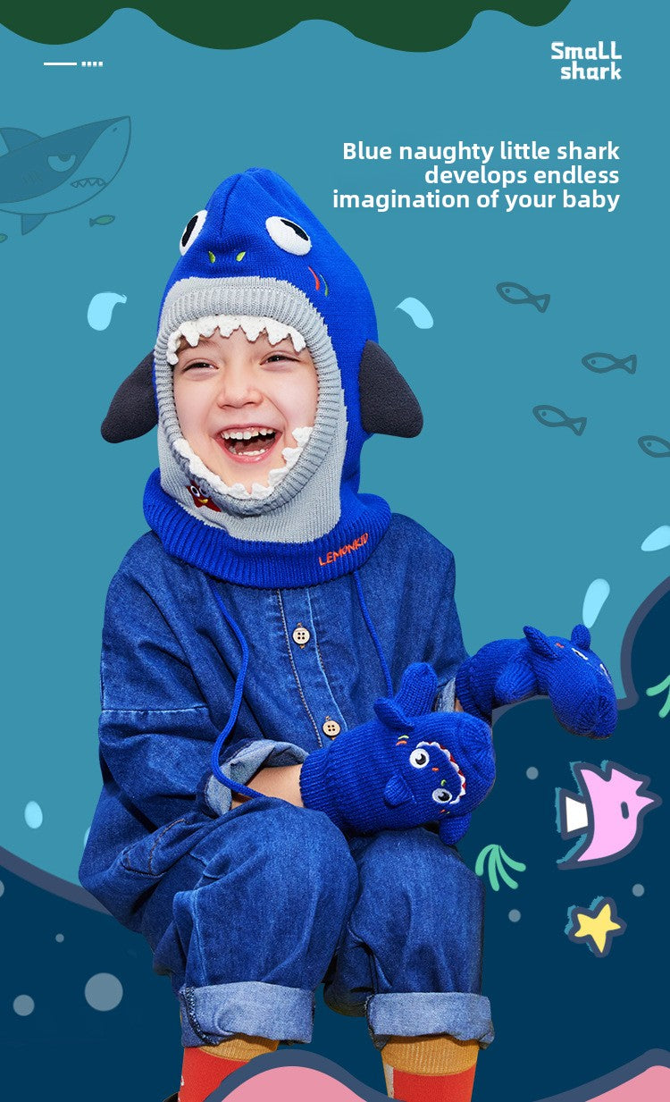 Children's Ear Protection Hat Cartoon Animal Fleece Lined Thickened Warm