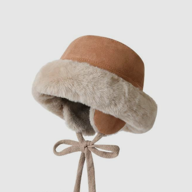 Suede Fleece-Lined Cycling Cold-Proof Ear Flap Trapper Hat