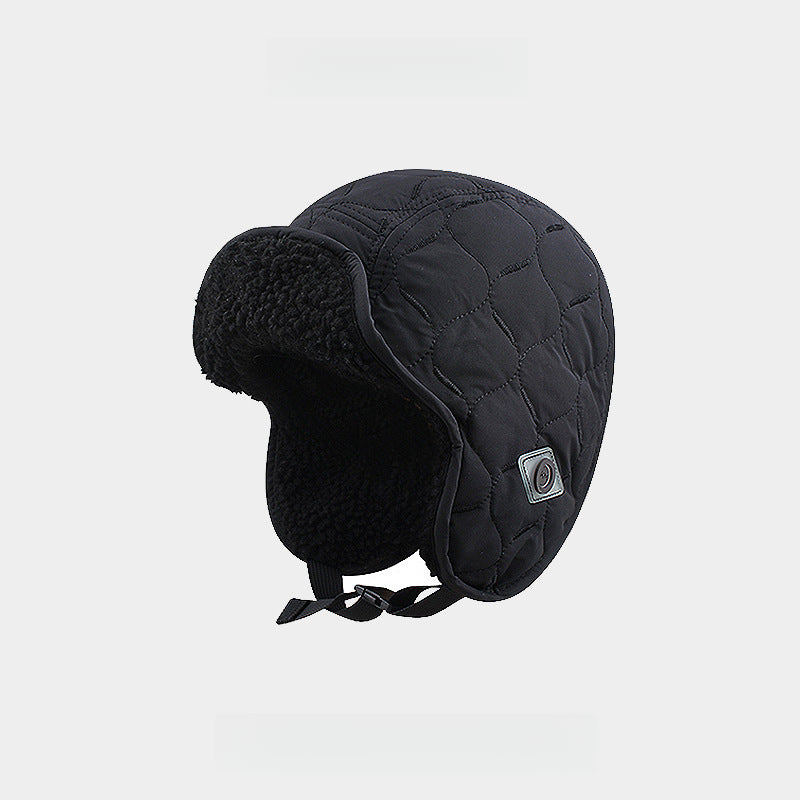 Thickened Lamb Wool Double-Sided Wear Earmuffs Hat Outdoor Keep Warm Skiing Cycling Pilot Cap