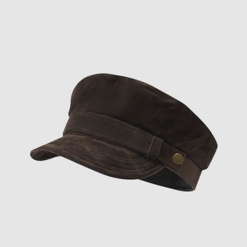 Premium Suede Retro Soft Brim Octagonal Cap