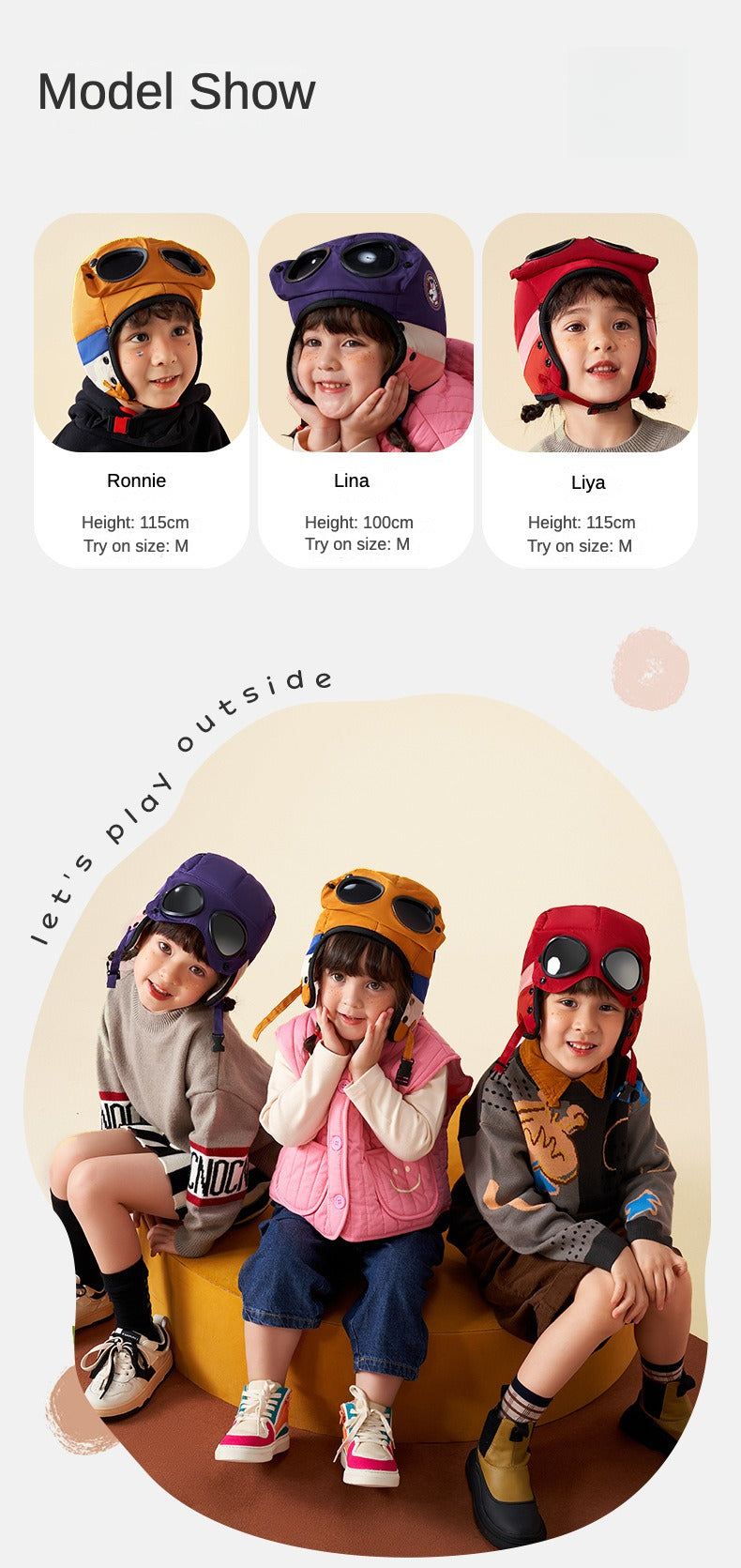 Children's Warm Sunglasses Mask Hat Integrated Ear Protection Hat