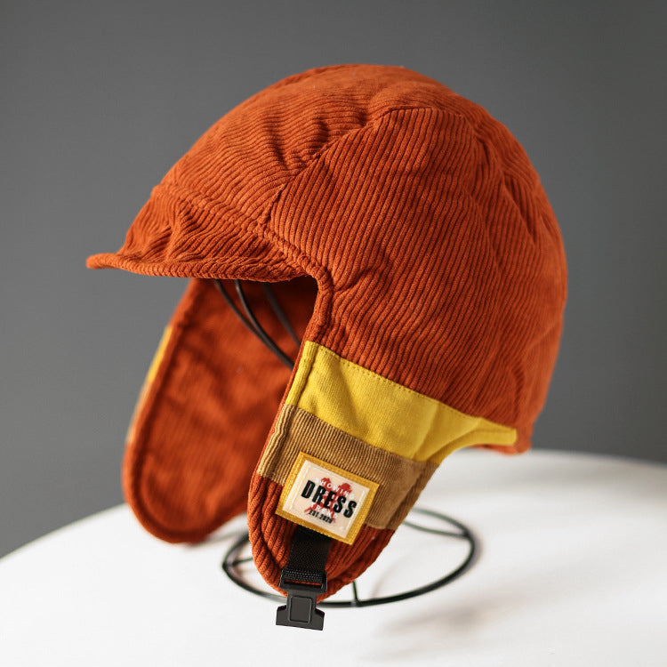 Color Block Splicing Cold-Proof Fleece-Lined Warm Outdoor Cycling Trapper