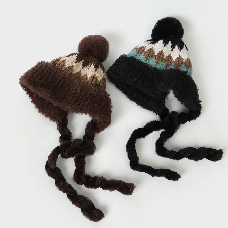 Big Head Colour-Block Fleece-Lined Balaclava