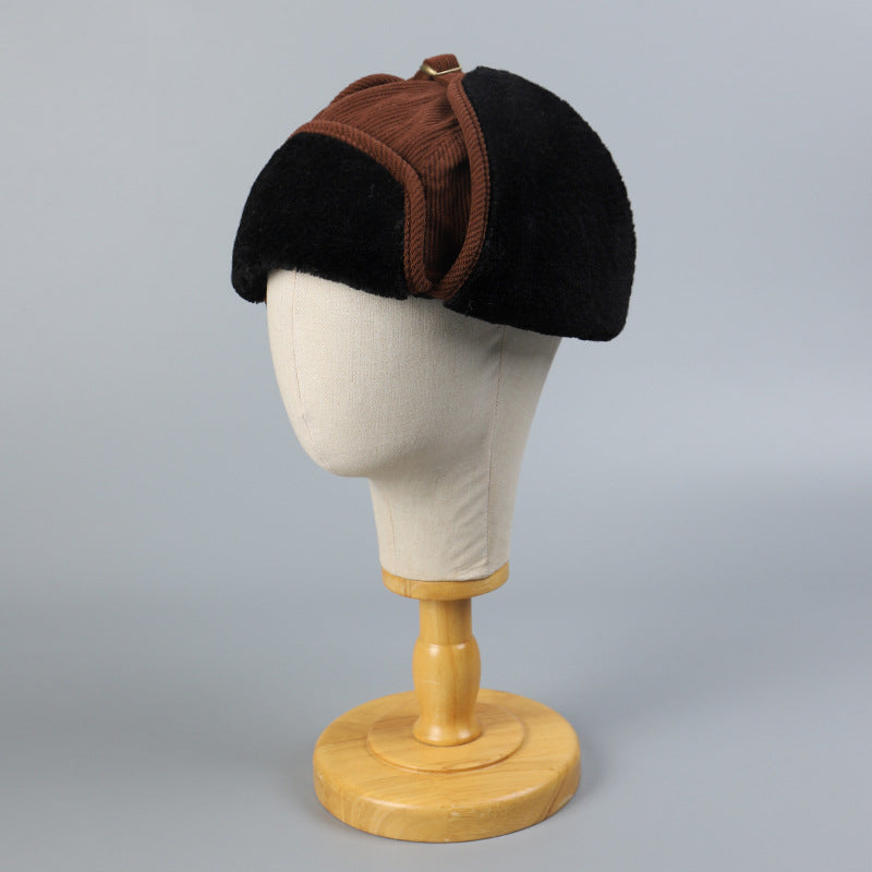 Corduroy Lining Thickened Warm Ski Hat
