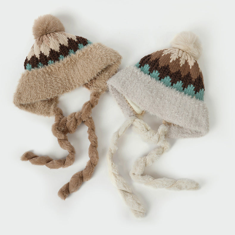 Big Head Colour-Block Fleece-Lined Balaclava