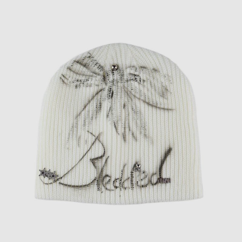 Inkjet Bow Letter Handmade Ornaments Beanie