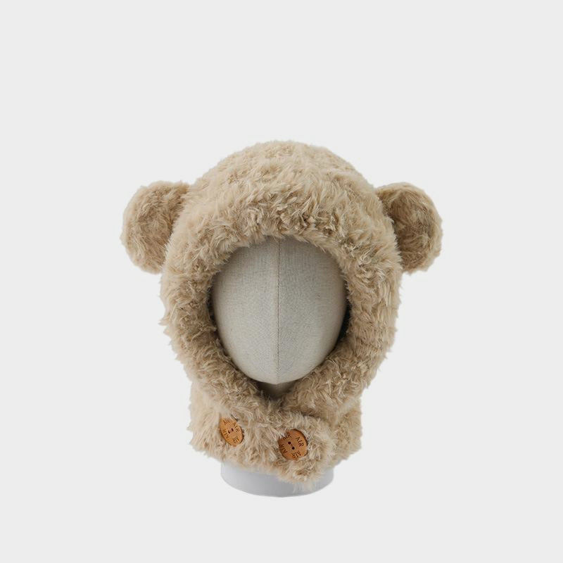 Plush Bear Balaclava Hooded Neck Warmer