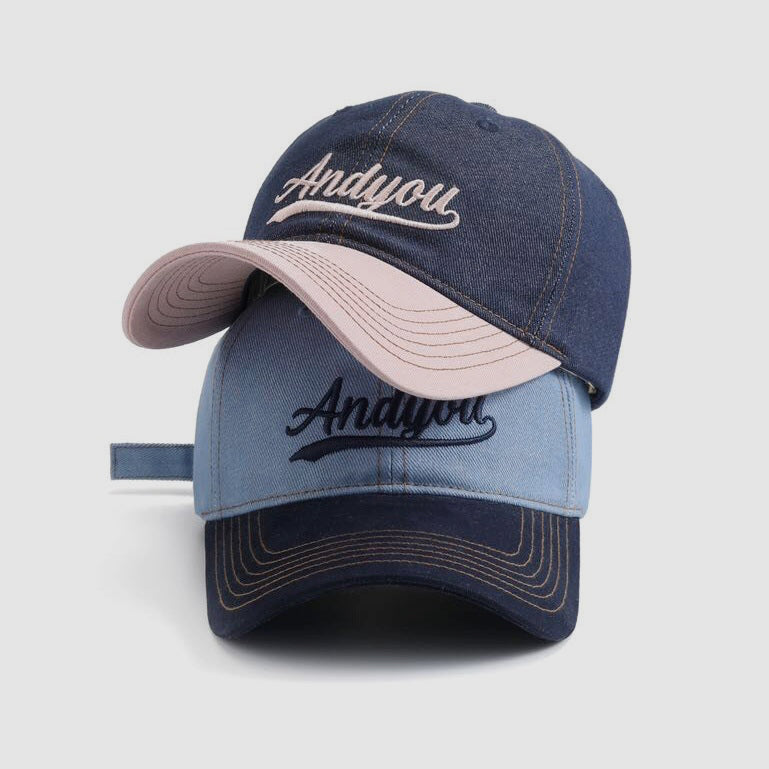 Color Matching Letters Embroidered Baseball Cap
