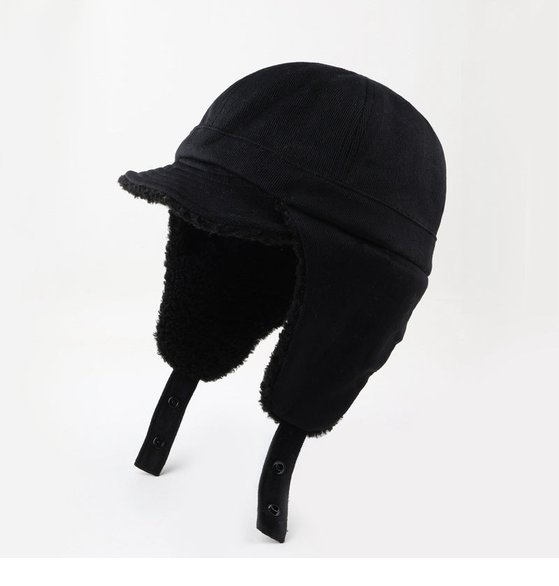 Lambswool Thickened Ears Protection Hat Warm Trapper