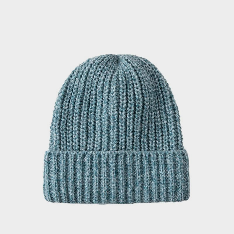 Color Block Double Knit Hat for Women Loose Fit