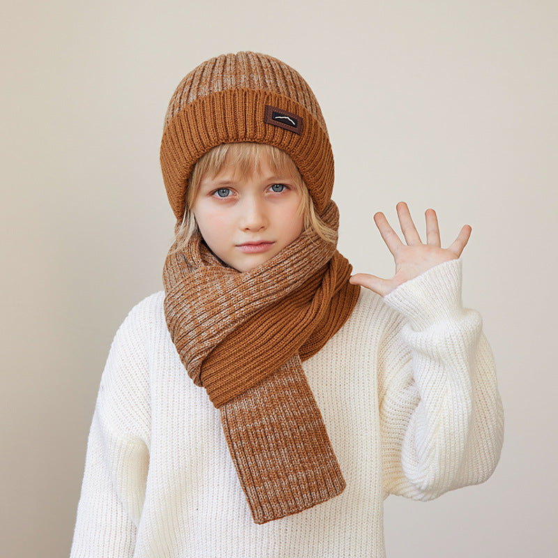 Children's Hat Scarf Gloves Three-piece Set Winter Outdoor Warm Beanie
