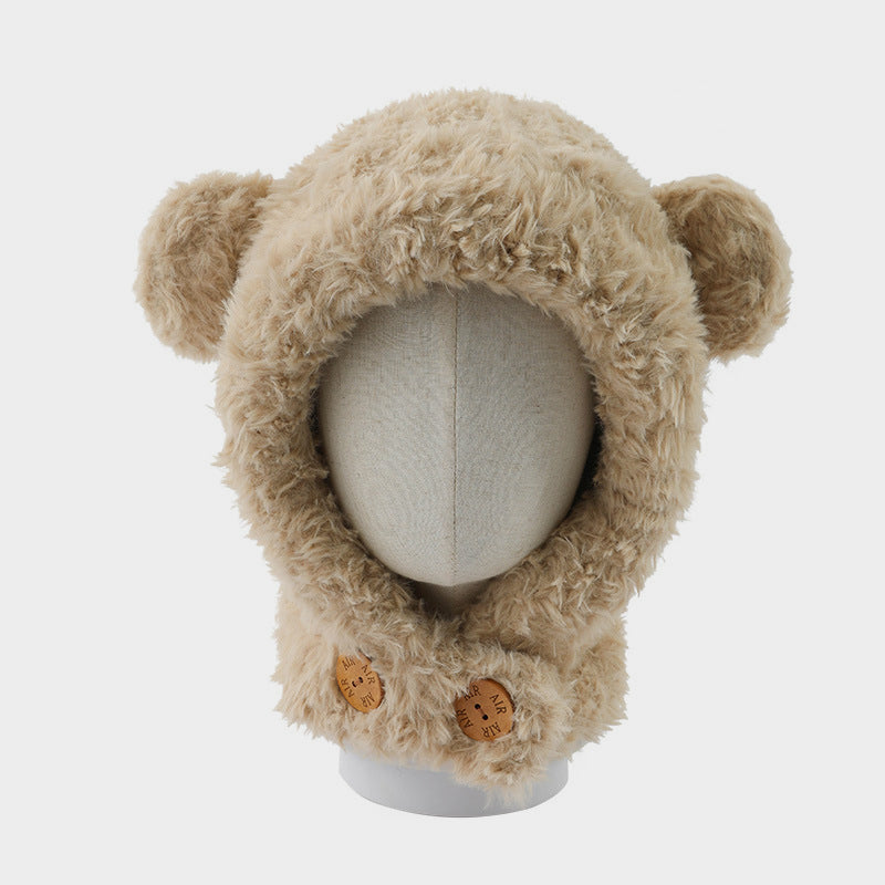 Plush Bear Balaclava Hooded Neck Warmer