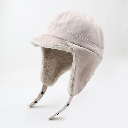 Lambswool Thickened Ears Protection Hat Warm Trapper