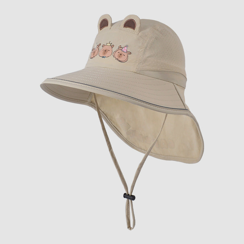 Children's Hat Cartoon Shawl Neck Protection Sun Protection Hat Quick Drying Waterproof Fisherman Hat