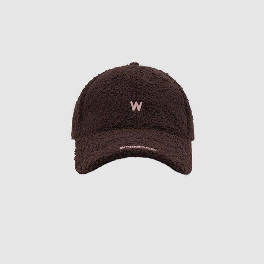 Embroidered W Letter Lambswool Baseball