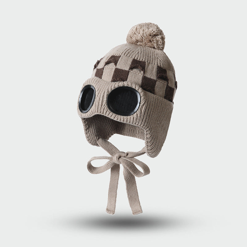 Checkered Goggle Beanie