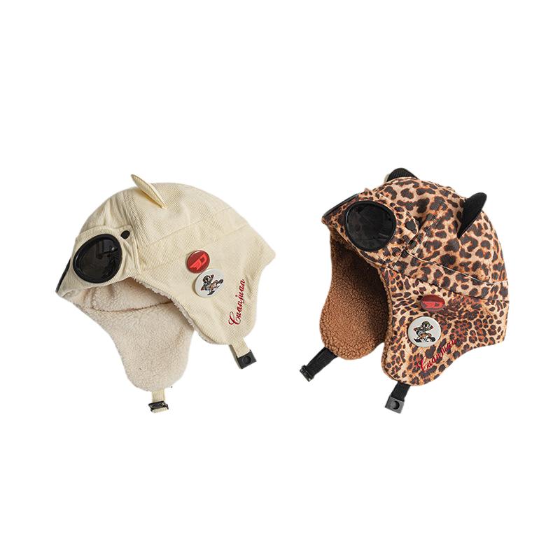 Bonnet cache-oreilles de ski épais doublé polaire oreilles de chat
