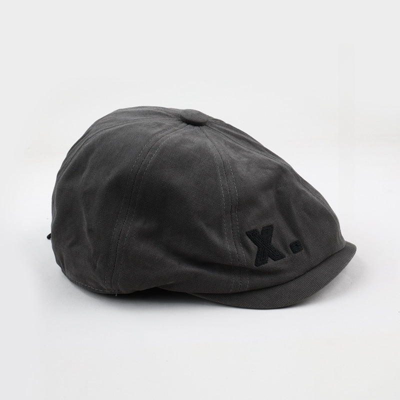 Japanese-Style Retro Drawstring Reverse Wear Flat Cap
