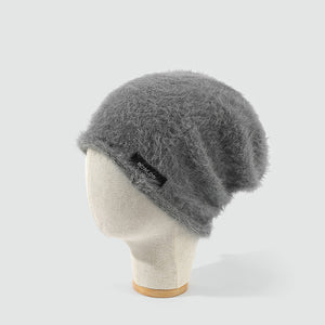 Black Label Rolled Edge Plush Slouchy Beanie