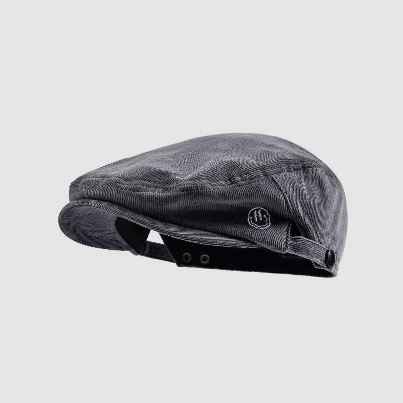 Reversible Letter Corduroy Flat Cap
