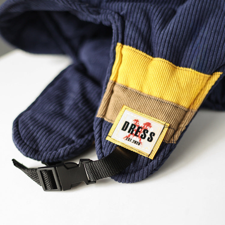 Color Block Splicing Cold-Proof Fleece-Lined Warm Outdoor Cycling Trapper