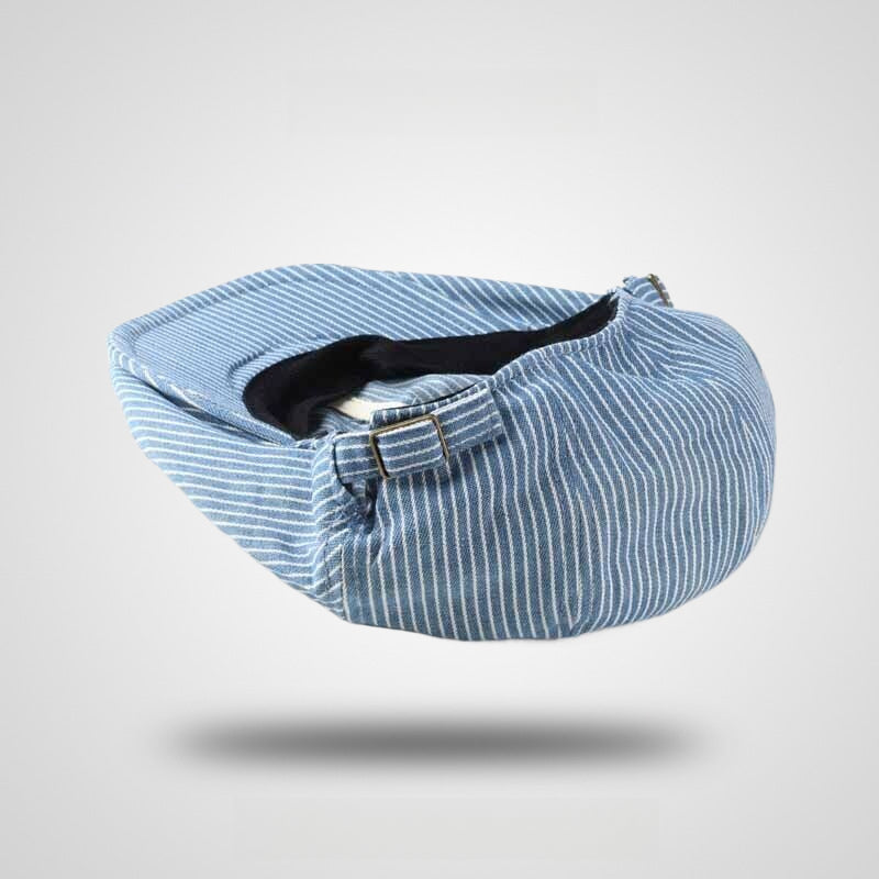 Longitudinal Stripes Vintage Cotton Flat Cap