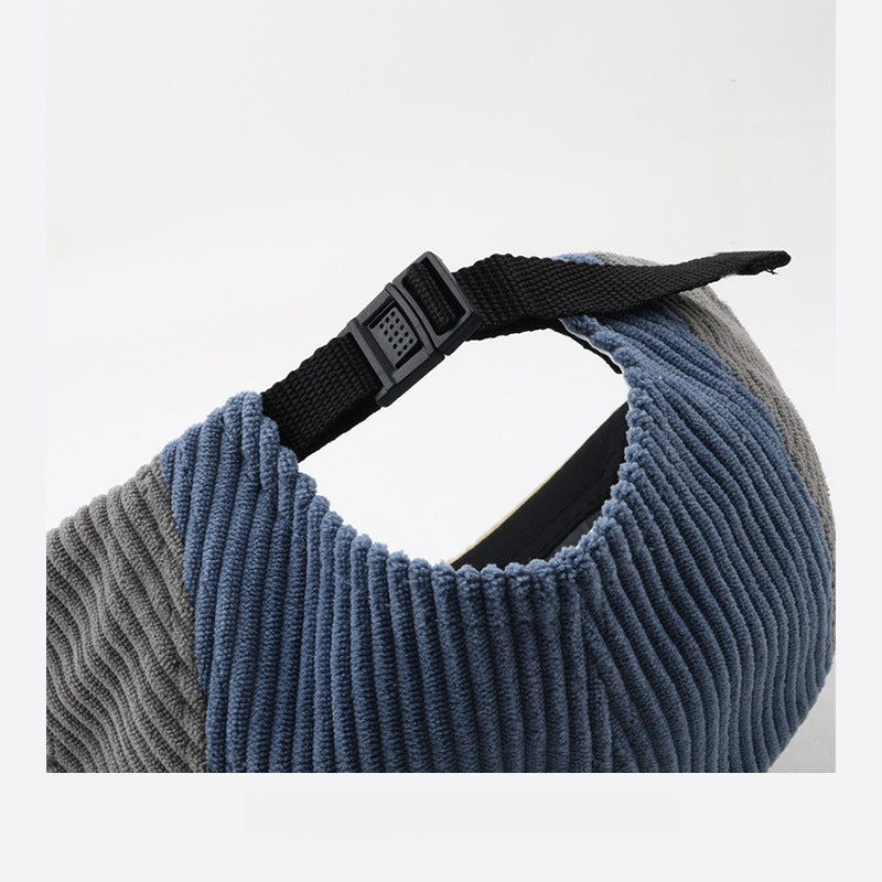 Japanese Corduroy Color Matching Soft Top Short Brim 5 panel Cap