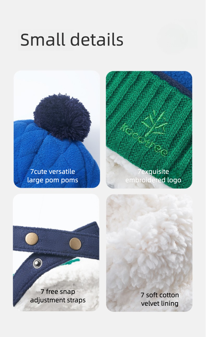 Autumn and Winter Children Fleece-lined Warm Earflaps Cap