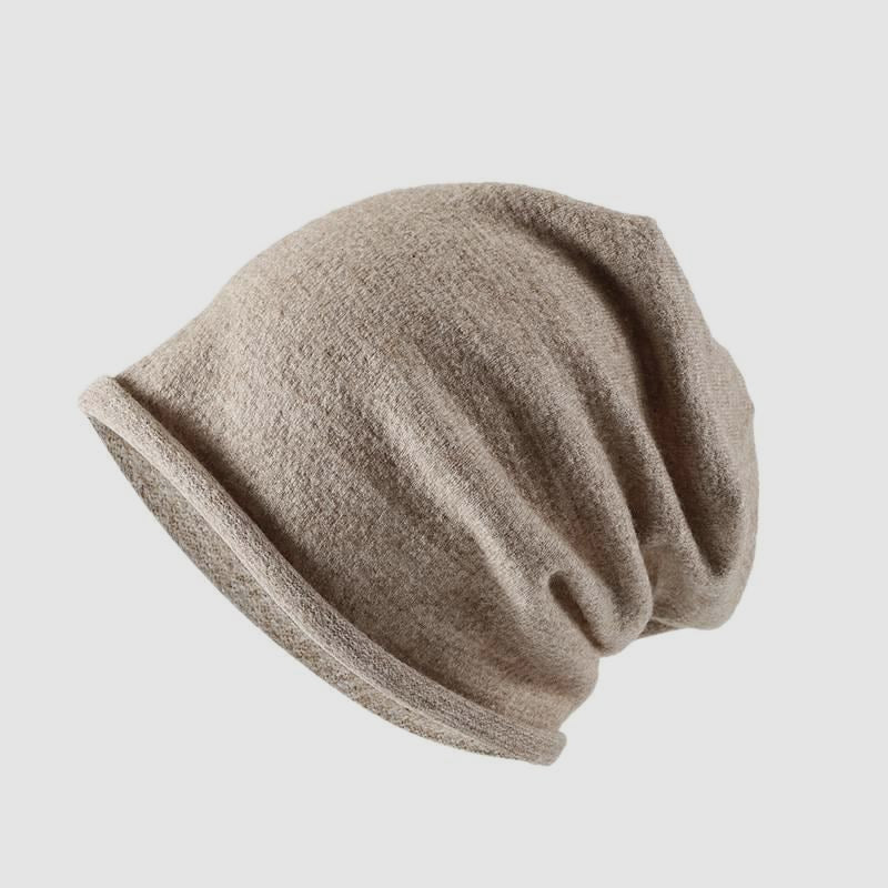 Warm Knitted Rolled Edge Slouchy Beanie