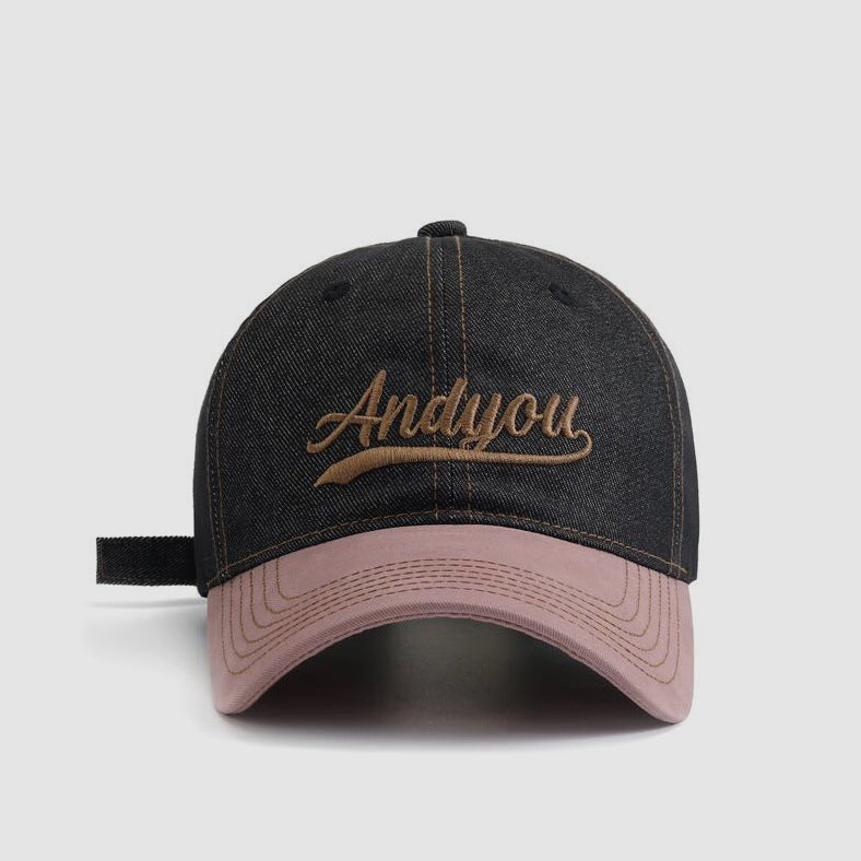 Color Matching Letters Embroidered Baseball Cap