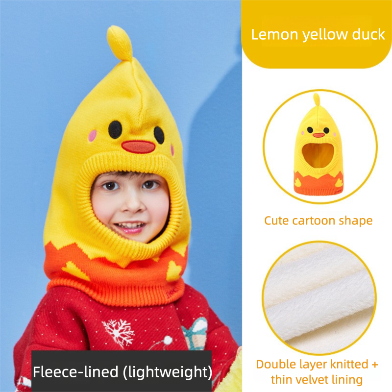 Children's Ear Protection Hat Cartoon Animal Fleece Lined Thickened Warm