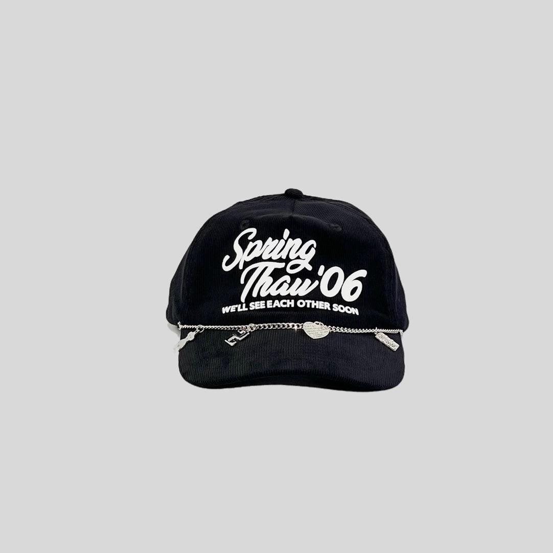 Detachable Chain Bracelet Corduroy Baseball Cap